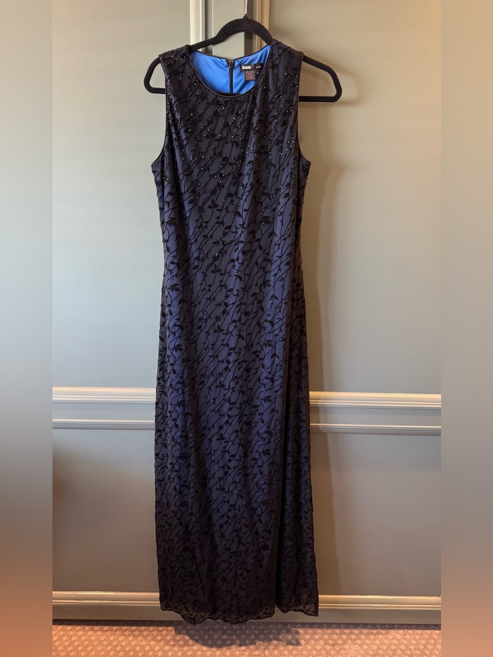 Stunning Rimini Navy Beaded Sleeveless Evening Gown/Prom Dress